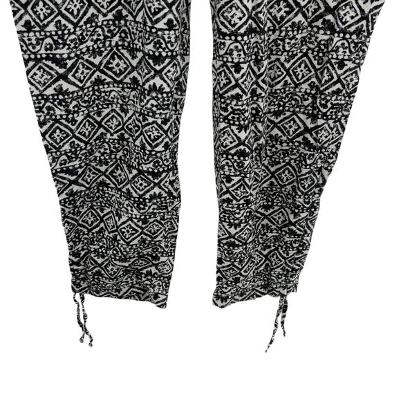 Lauren Ralph Lauren White Floral Black Patterned Tie Ankle Pants - Picture 4 of 9